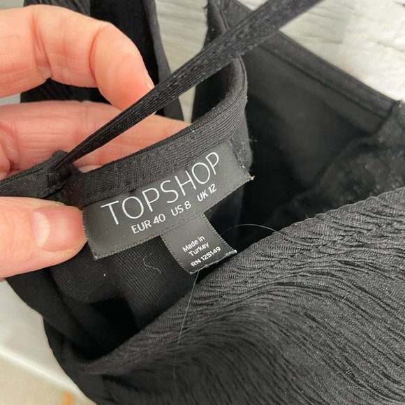 Topshop black mini dress size 8 - Picture 6 of 11